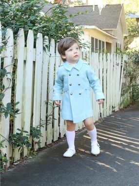 Vintage blue toddler peacoat with brass buttons (2t)